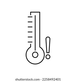 Warning thermometer temperature icon design. high temperature warning. isolated on white background