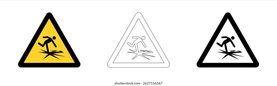 Warning thin ice in vector format