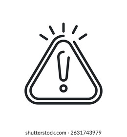 Warning thin line icons. Perfect pixel on transparent background