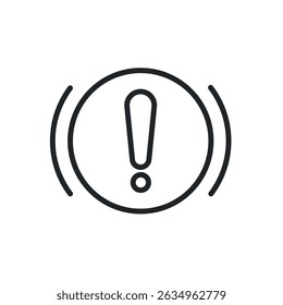 Warning thin line icons. Perfect pixel on transparent background