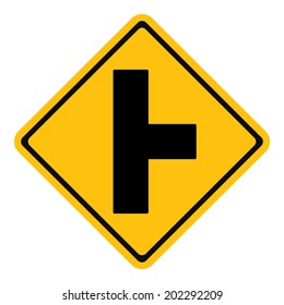 Warning three separate signs on the right side