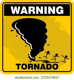 Warning, Tornado, sign and sticker vector