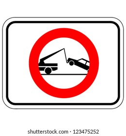 warning tow away sign - vector illustration