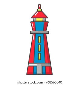 Warning tower icon. Cartoon illustration of warning tower vector icon for web
