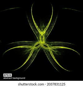 Warning  toxic green abstract background. Light lines, futuristic wave. Vector illustration