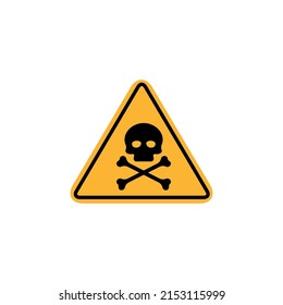 Warning Toxic Hazard Sign Vector Design Isolated On White Background