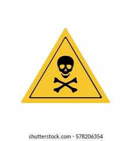 Warning toxic hazard sign vector design isolated on white background