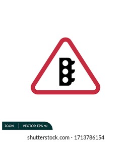 warning traffic light road sign icon design element vector eps 10