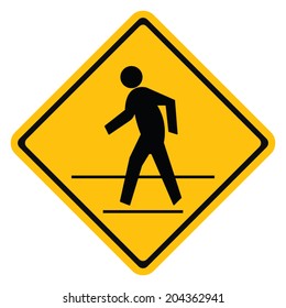 Warning traffic, Pedestrian traffic road sign