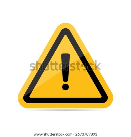 Warning traffic road sign, yellow triangle caution symbol vector for safety, driving, danger and street regulation
