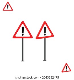 warning traffic sign with 3d view, traffic rules and signs