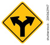 Warning traffic sign, Bend to left and right