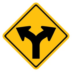 Warning traffic sign, Bend to left and right