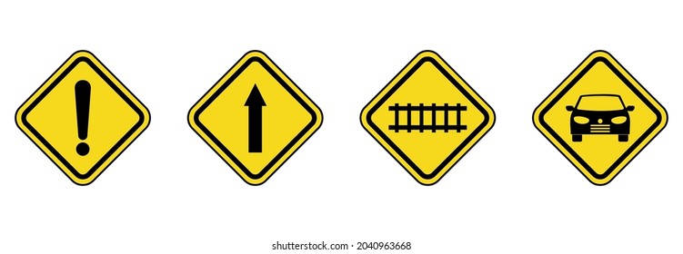icono de señal de tráfico de advertencia, vector de señal de tráfico de advertencia, símbolo de señal de tráfico de advertencia