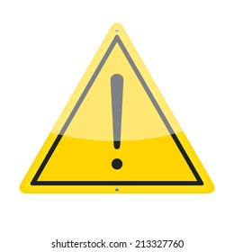 Warning traffic sign isolated on white background