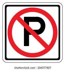 Warning traffic sign, NO PARKING