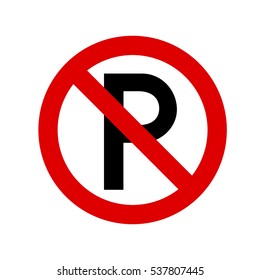 Warning traffic sign, NO PARKING