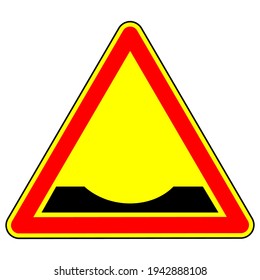 Warning traffic sign Pothole. Traffic Laws. Signs and road markings. The isolated object on a white background. Vector 