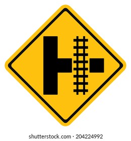 Warning traffic sign Railroad crossing