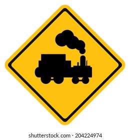 Warning traffic sign TRAIN