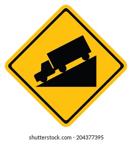 Warning traffic sign USE LOW GEAR