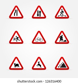 Warning traffic signs