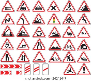 Warning traffic signs