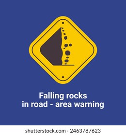 Warning Traffic Signs - Falling rocks in road - area warning