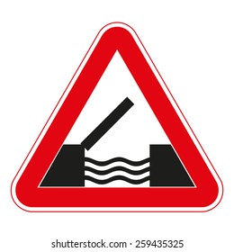 Warning traffic signs. Opening or swing bridge.