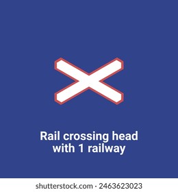 Warning Traffic Signs, Rail crossing head with 1 railway