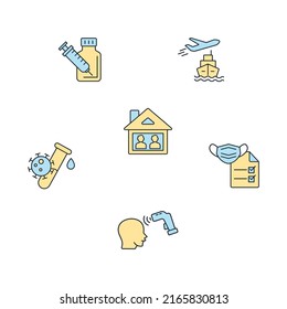 Warning of travel restrictions icons set . Warning of travel restrictions pack symbol vector elements for infographic web