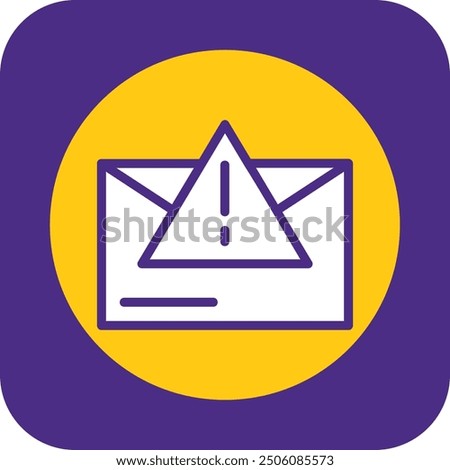 Warning Triangle Filled Curve Vector Icon Design