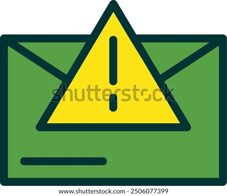 Warning Triangle Filled Two Color Vector Icon Design