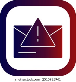 Warning Triangle Glyph Gradient Round Corner Vector Icon Design