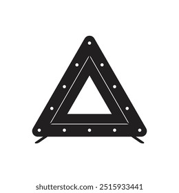 Warning triangle icon, black color, warning symbol of road hazard.