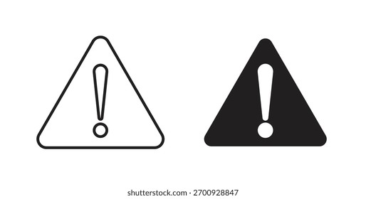 Linha de ícone de triângulo de aviso. Ilustração de vetor eps 10