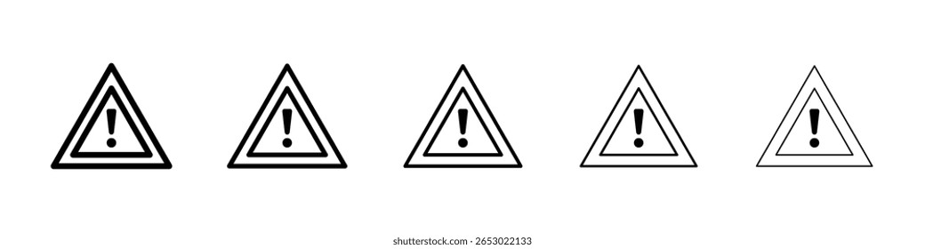 Warning triangle icon or logo illustration outline black style