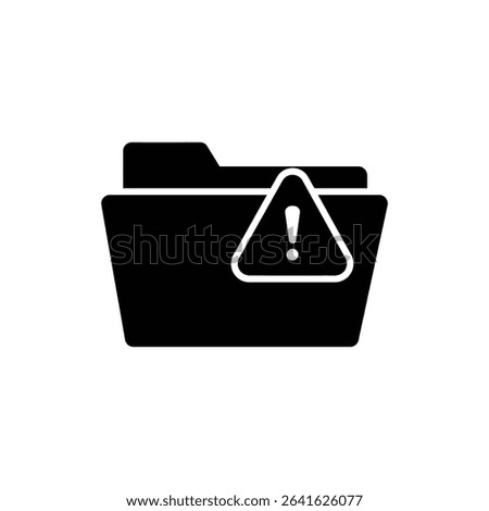 Warning Triangle Icon Over Folder Symbolizing File Alert