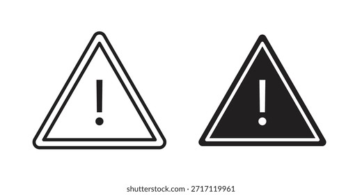Diseños de Vector de silueta de icono de triángulo de advertencia. Trazos editables