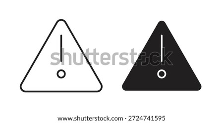 Warning triangle icon simple vectors in black, suitable for projects