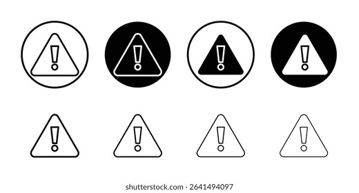 Warning triangle icon Thin line illustration set vector