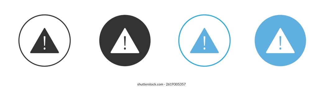 Conjunto de gráficos de Vector de icono de triángulo de advertencia