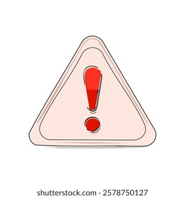 Warning triangle icon. Vector illustration of warning triangle isolated on white background.