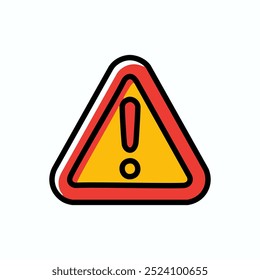 Ícone de triângulo de aviso. Sinal de atenção. Símbolo de alerta de perigo na estrada. Ilustração vetorial