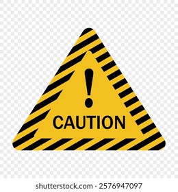 Warning triangle icon. Yellow and black hazard warning symbol