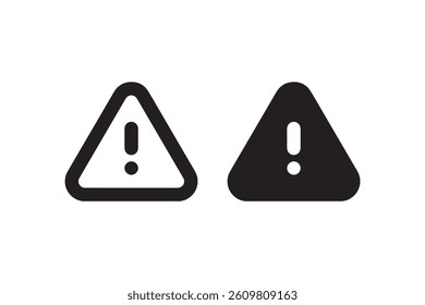 Warning triangle icons with exclamation mark Vector