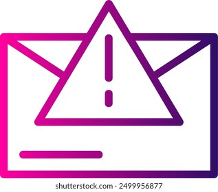 Warning Triangle Line Gradient Vector Icon Design