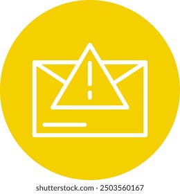 Warning Triangle Line Multi Circle Vector Icon Design