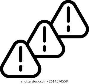 Warning Triangle Line Vector Icon Design