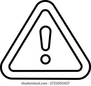 Alerta de icono de contorno de triángulo de advertencia